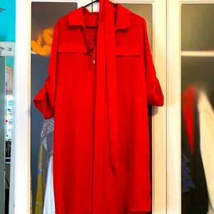 Calvin Klein Red shirt dress